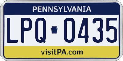 PA license plate LPQ0435