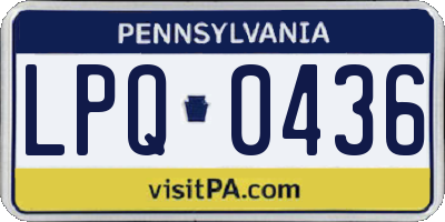 PA license plate LPQ0436