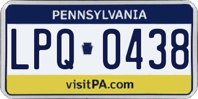 PA license plate LPQ0438
