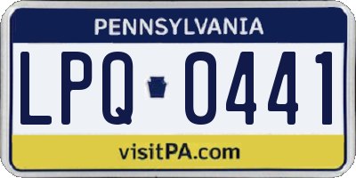 PA license plate LPQ0441