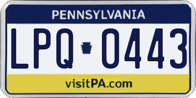 PA license plate LPQ0443