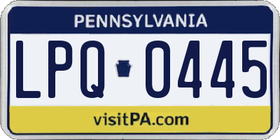 PA license plate LPQ0445