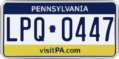 PA license plate LPQ0447