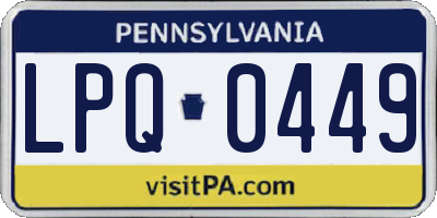 PA license plate LPQ0449