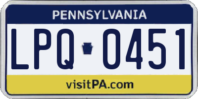 PA license plate LPQ0451