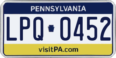 PA license plate LPQ0452