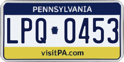PA license plate LPQ0453