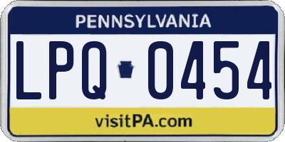 PA license plate LPQ0454
