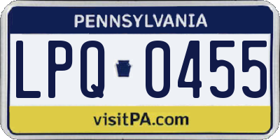 PA license plate LPQ0455
