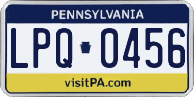 PA license plate LPQ0456