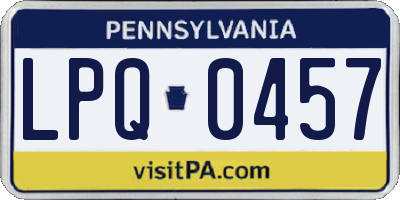 PA license plate LPQ0457