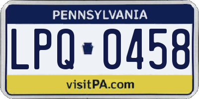 PA license plate LPQ0458