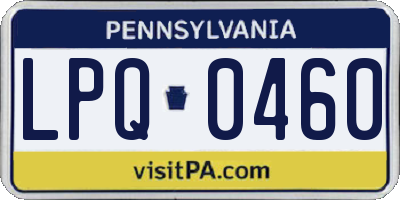 PA license plate LPQ0460