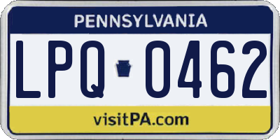 PA license plate LPQ0462