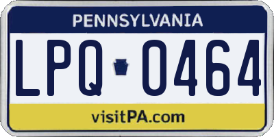 PA license plate LPQ0464