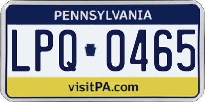 PA license plate LPQ0465