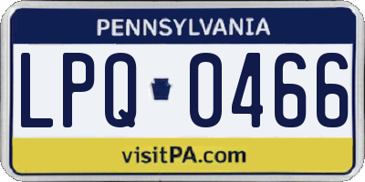 PA license plate LPQ0466