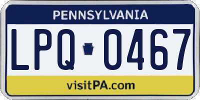 PA license plate LPQ0467