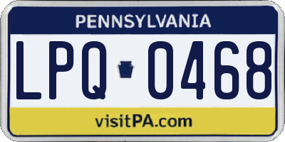 PA license plate LPQ0468
