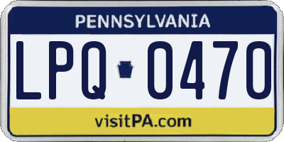 PA license plate LPQ0470