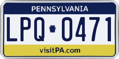 PA license plate LPQ0471