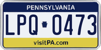 PA license plate LPQ0473