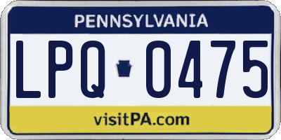 PA license plate LPQ0475