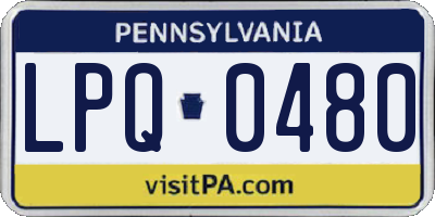 PA license plate LPQ0480