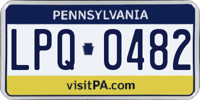 PA license plate LPQ0482