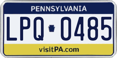 PA license plate LPQ0485