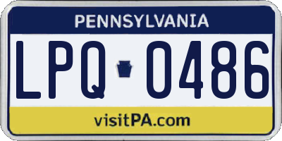 PA license plate LPQ0486