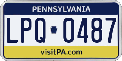 PA license plate LPQ0487