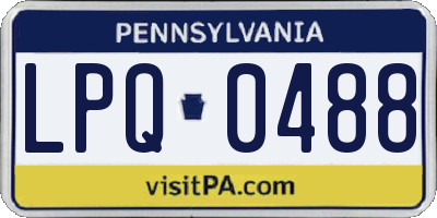 PA license plate LPQ0488