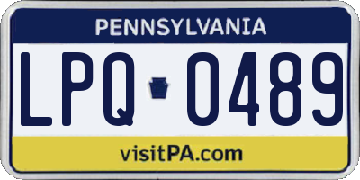 PA license plate LPQ0489