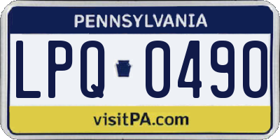 PA license plate LPQ0490