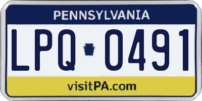 PA license plate LPQ0491