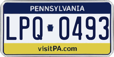 PA license plate LPQ0493