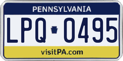 PA license plate LPQ0495