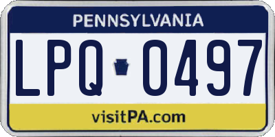 PA license plate LPQ0497