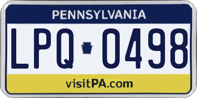 PA license plate LPQ0498