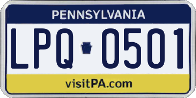 PA license plate LPQ0501