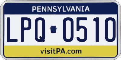 PA license plate LPQ0510