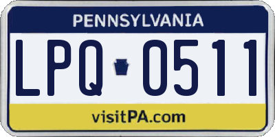 PA license plate LPQ0511
