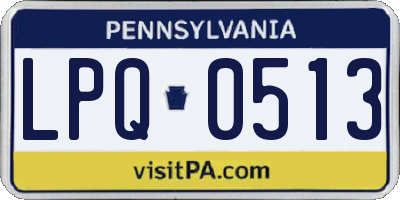 PA license plate LPQ0513