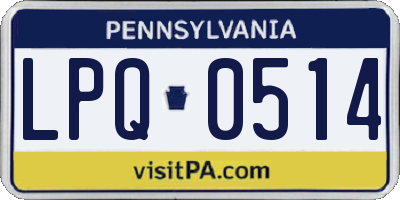 PA license plate LPQ0514
