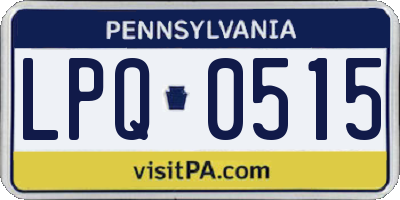PA license plate LPQ0515