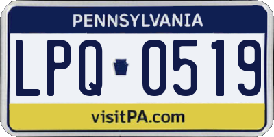 PA license plate LPQ0519