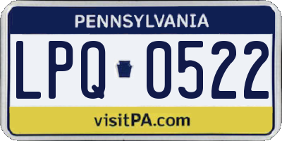 PA license plate LPQ0522