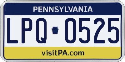 PA license plate LPQ0525