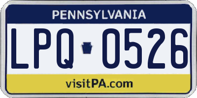 PA license plate LPQ0526
